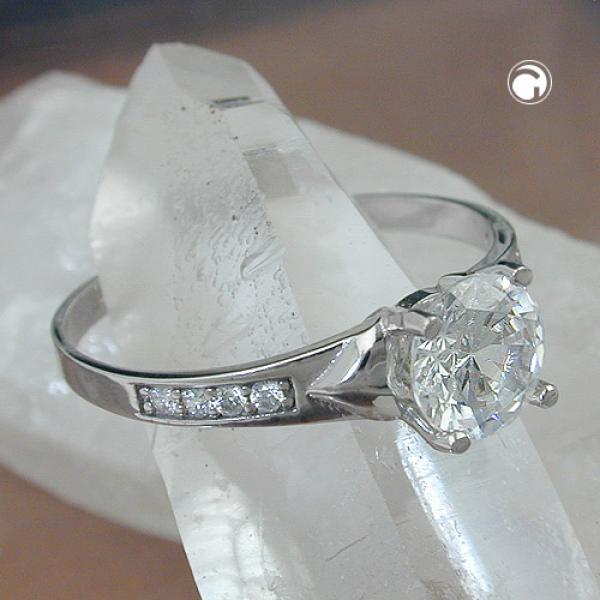 Ring 8mm Zirkonias glänzend rhodiniert Silber 925 Ringgröße 58 Ring 8mm Zirkonias glänzend rhodiniert Silber 925 Ringgröße 58