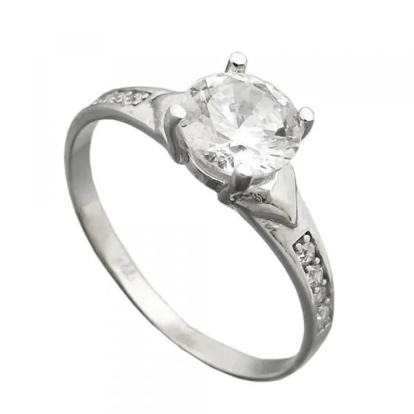 Ring 8mm Zirkonias glänzend rhodiniert Silber 925 Ringgröße 58 Ring 8mm Zirkonias glänzend rhodiniert Silber 925 Ringgröße 58