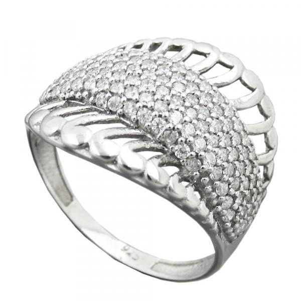 Ring 18mm mit vielen Zirkonias glänzend rhodiniert Silber 925 Ringgröße 56 Ring 18mm mit vielen Zirkonias glänzend rhodiniert Silber 925 Ringgröße 56