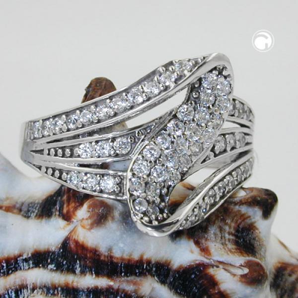 Ring 14mm mit vielen Zirkonias glänzend rhodiniert Silber 925 Ringgröße 56 Ring 14mm mit vielen Zirkonias glänzend rhodiniert Silber 925 Ringgröße 56