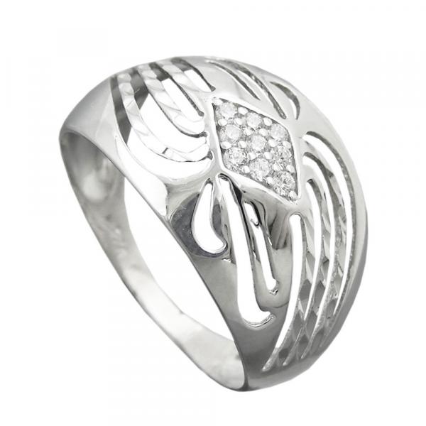 Ring 12mm mit Zirkonias glänzend diamantiert rhodiniert Silber 925 Ringgröße 57 Ring 12mm mit Zirkonias glänzend diamantiert rhodiniert Silber 925 Ringgröße 57