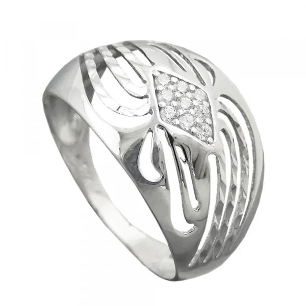 Ring 12mm mit Zirkonias glänzend diamantiert rhodiniert Silber 925 Ringgröße 57 Ring 12mm mit Zirkonias glänzend diamantiert rhodiniert Silber 925 Ringgröße 57