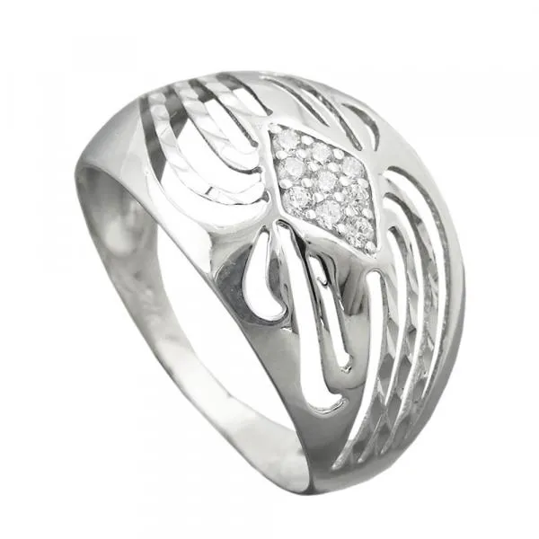 Ring 12mm mit Zirkonias glänzend diamantiert rhodiniert Silber 925 Ringgröße 58 Ring 12mm mit Zirkonias glänzend diamantiert rhodiniert Silber 925 Ringgröße 58