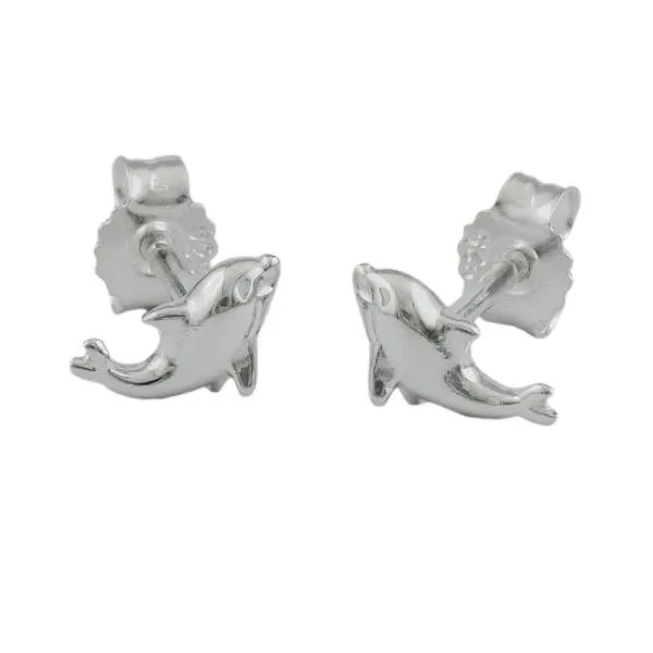 Ohrstecker Ohrring 8x4mm kleiner Delfin glänzend Silber 925 Ohrstecker Ohrring 8x4mm kleiner Delfin glänzend Silber 925