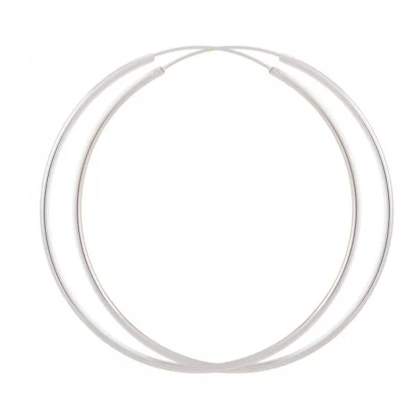 Creole Ohrring 70x2mm Drahtcreole mit Steckverschluss glänzend Silber 925