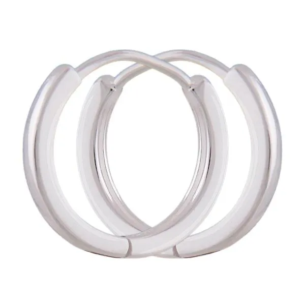 Creole Ohrring 15x19mm Klappscharnier glänzend Silber 925