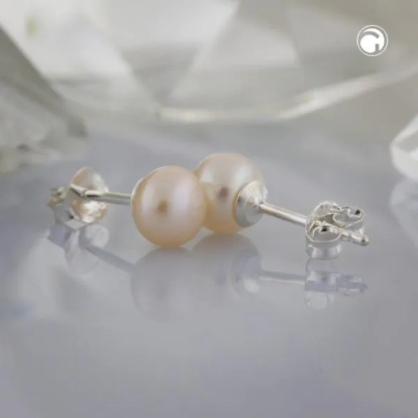Ohrstecker Ohrring ca. 65mm Süßwasserzuchtperle roséfarben unrund Silber 925 Ohrstecker Ohrring ca. 65mm Süßwasserzuchtperle roséfarben unrund Silber 925