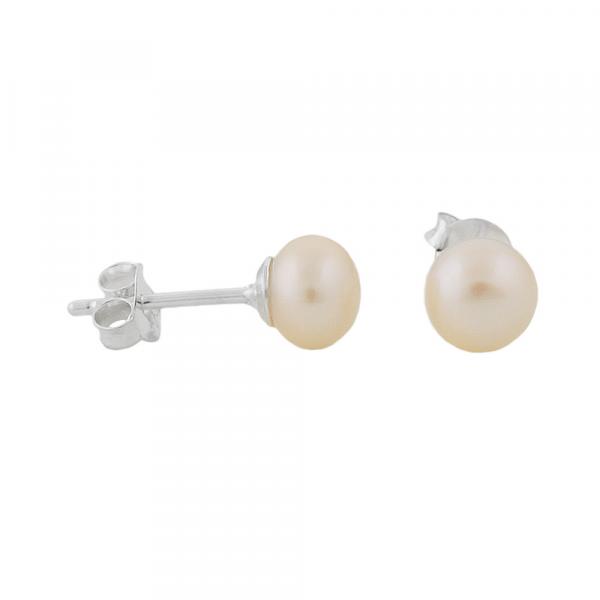 Ohrstecker Ohrring ca. 65mm Süßwasserzuchtperle roséfarben unrund Silber 925 Ohrstecker Ohrring ca. 65mm Süßwasserzuchtperle roséfarben unrund Silber 925
