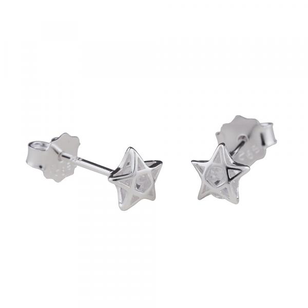 Ohrstecker Ohrring 6mm Stern Pentagramm Zirkonia weiß Silber 925 Ohrstecker Ohrring 6mm Stern Pentagramm Zirkonia weiß Silber 925