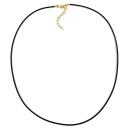 Rundschnur 2mm Vollgummikette Naturkautschuk Verschluss goldfarbig 55cm
