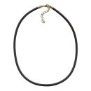 Rundschnur 4mm Vollgummikette Naturkautschuk Verschluss goldfarbig 80cm