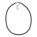 Rundschnur 4mm Vollgummikette Naturkautschuk Verschluss goldfarbig 80cm