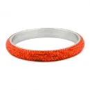 Armreif 77x10mm Metall mit 6 Reihen Glassteine rot-orange