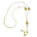 Kette, Steinperle gelb-transparent