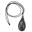 Kette 85x36mm Tropfen schwarz-silbergrau-marmoriert 100cm
