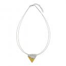 Kette 30x30x5mm Metall Anhänger Dreieck bicolor Draht 42cm