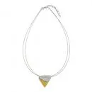 Kette 30x30x5mm Metall Anhänger Dreieck bicolor Draht 42cm