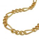 Kette 4mm Figaro 4x diamantiert vergoldet AMD 60cm
