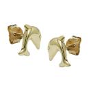 Ohrstecker Ohrring 8x7mm springender Delfin glänzend 9Kt GOLD