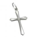 Anhänger 23x14mm Kreuz glänzend 9Kt Weißgold