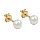 Ohrstecker Ohrring ca. 6mm Süßwasserzuchtperle 9Kt GOLD