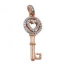 Anhänger 21x9mm bicolor rhodiniert Zirkonia 9Kt Rotgold