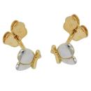 Ohrstecker Ohrring 6x5mm Schmetterling bicolor glänzend 9Kt GOLD