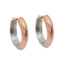 Creole 14x3mm Klappscharnier Rotgold Weißgold bicolor durchlegiert 9Kt GOLD