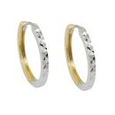 Creole 17x2mm Klappscharnier bicolor diamantiert 9Kt GOLD