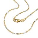 Armband 1,4mm Stegpanzer bicolor 14Kt GOLD 19cm