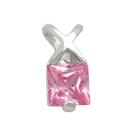 Anhänger 13x6mm Zirkonia pink Silber 925