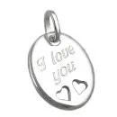 Anhänger 21x17mm mit Gravur -I love you- Silber 925