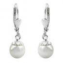 Ohrbrisur Ohrhänger Ohrringe 24x75mm Hänger mit Imitat-Perle Silber 925