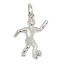 Anhänger 20x12mm Fußballer glänzend Silber 925