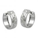 Creole 14x5mm Klappscharnier diamantiert rhodiniert Silber 925