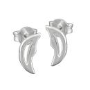 Ohrstecker Ohrring 12x5mm Halbmond mit Gesicht glänzend Silber 925
