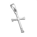 Anhänger 21x13mm Kreuz mit Schrägstreifen glänzend Silber 925