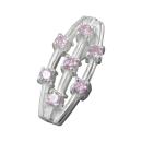 Anhänger 21x9mm 7x Zirkonia pink Silber 925