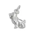 Anhänger 13x10mm Hund mit Schlappohren Silber 925