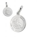 Anhänger 10mm Engel-Taufanhänger mit Schriftzug matt-glänzend Silber 925