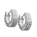 Creole 17x5mm Klappscharnier viele Zirkonias rhodiniert Silber 925