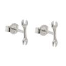 Ohrstecker Ohrring 86x25mm Schraubenschlüssel Silber 925