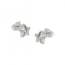 Ohrstecker Ohrring 6mm Stern mit Zirkonia teilmatt Silber 925