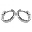 Creole Ohrring 13x2mm Klappscharnier mit Zirkonias Silber 925
