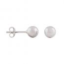 Ohrstecker Ohrring 6mm Kugel glänzend Silber 925